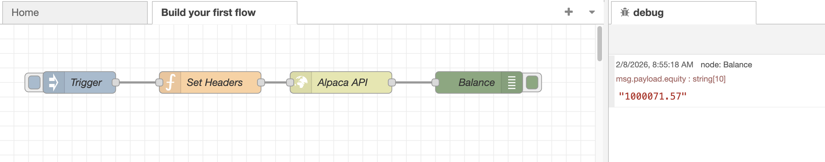Node-RED Menu showing Import option